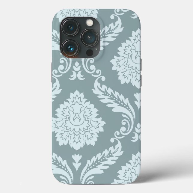 Coques Case-Mate iPhone Rococo Damask Art I Duck Egg Blue+Teal (Verso)