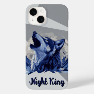 Coque Pour iPhone 14 Roi de nuit - Loup hurlant avec lune