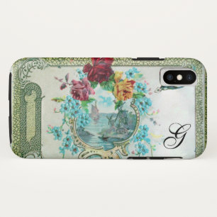 ETUI iPhone Case-Mate ROMANTICA FLORAL MONOGRAMME ROSES ET OISEAU VOLANT