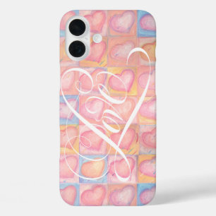iPhone 16 Plus Case Romantique COEUR rose amour Calligraphie