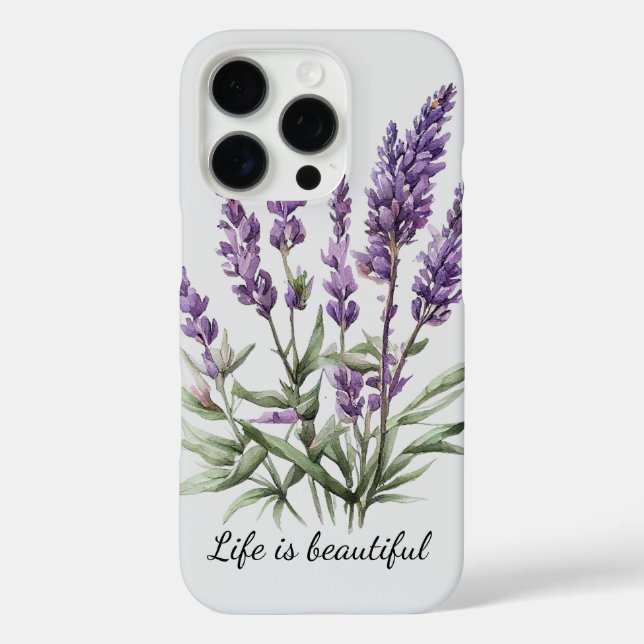 Coques Case-Mate iPhone Romantique Gris Violet Lavande Florale (Verso)