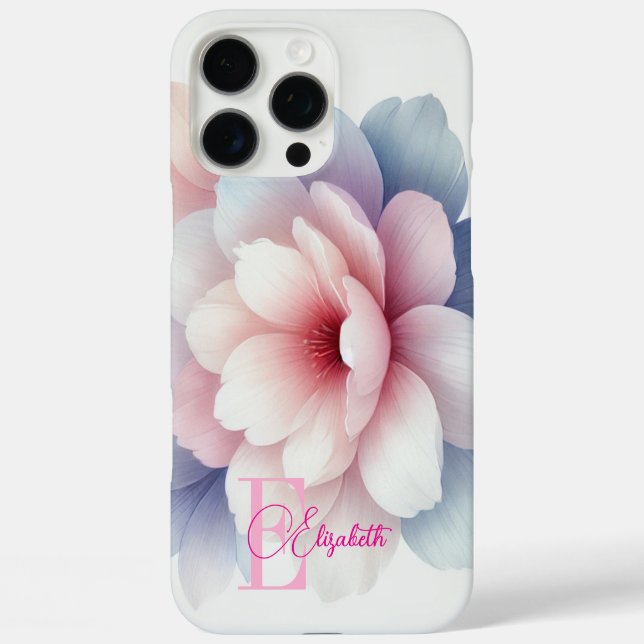 Coques Case-Mate iPhone Romantique Pastel rose Floral Personnalisé (Verso)