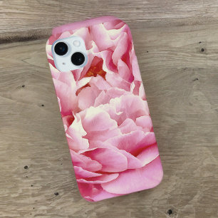 Coque iPhone 15 Mini Romantique Peony rose Pétales Closeup