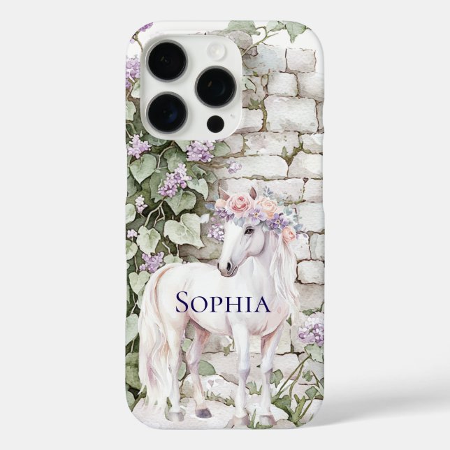 Coques Case-Mate iPhone Romantique rose violet Floral Cheval Briques et Iv (Verso)