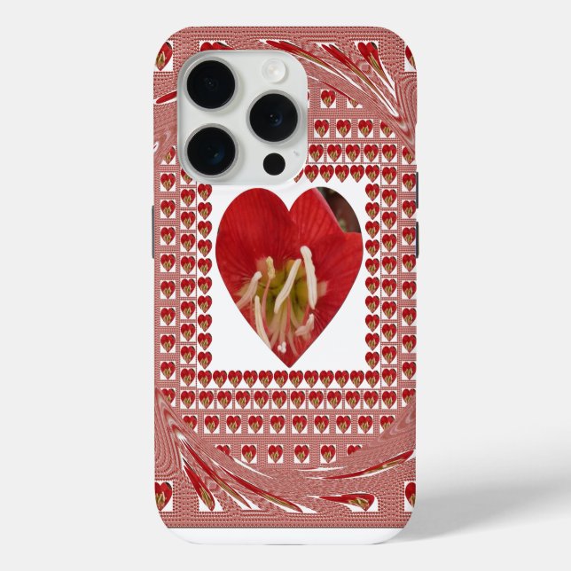 Coques Case-Mate iPhone Romantique Rouge Fleur Coeur Design 4 Moments spéc (Verso)