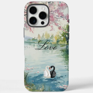 Coques iPhone 16 Pro Max Romantique Swans Lake Amour
