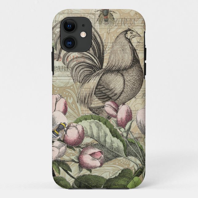 Coques Case-Mate iPhone Rooster Garden Flower Papillon Art (Dos)