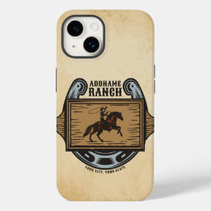 Coque Pour iPhone 14 Roping Cowboy AJOUTER LE NOM Western Family Horse