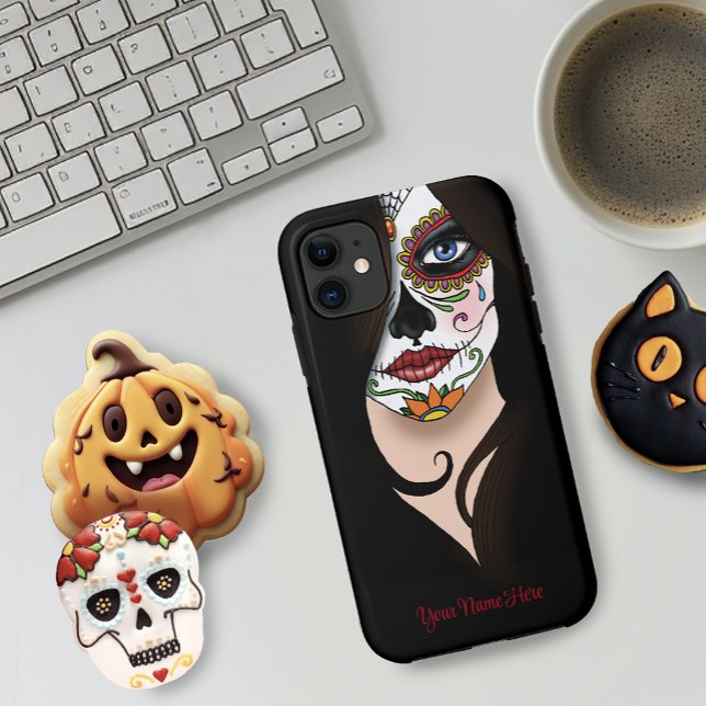 Coques Case-Mate iPhone Rosa Sugar Skull Portrait (Créateur téléchargé)
