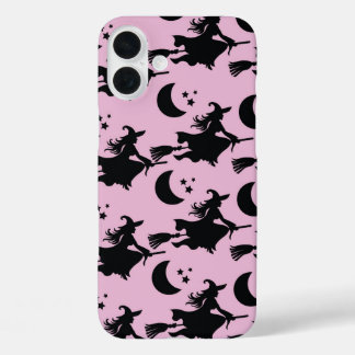 COQUES iPhone 16 PLUS ROSE AVEC DES TÉMOINS NOIRS VOLER SUR DES BROOKSTI