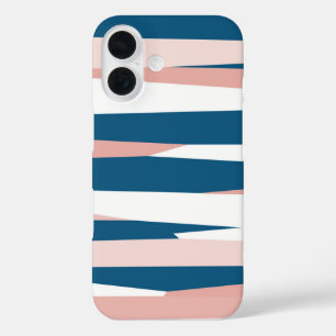 Coque Pour iPhone 16 Rose bleu et blanc
