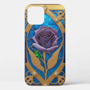 Case-Mate iPhone Case Rose Bleue Dorée dans un Cadre Décoratif