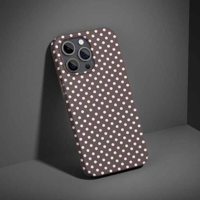 Coques Case-Mate iPhone Rose & Brown Polka Dot mignon Aesthétique tendance (Créateur téléchargé)