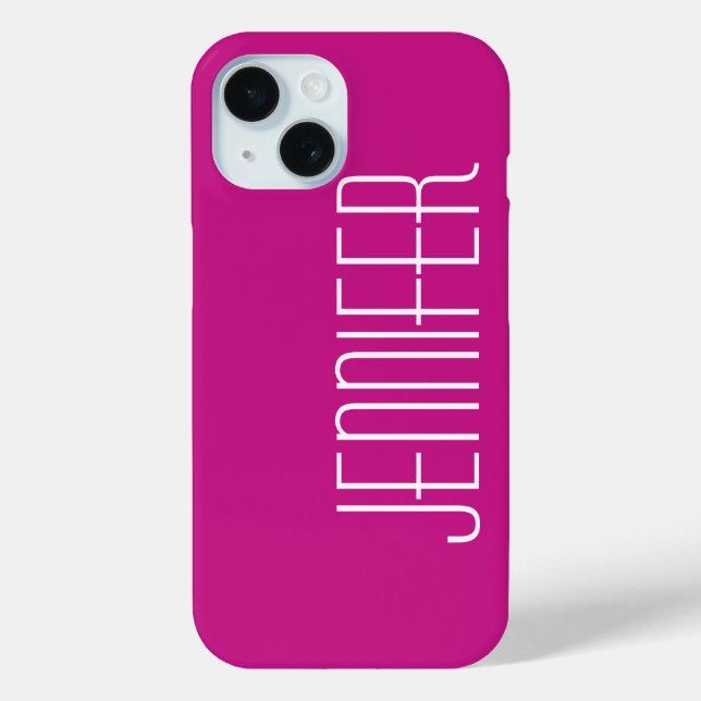 Coques Case-Mate iPhone Rose chaud, Minimaliste, Jumbo Nom personnalisé, É (Verso)