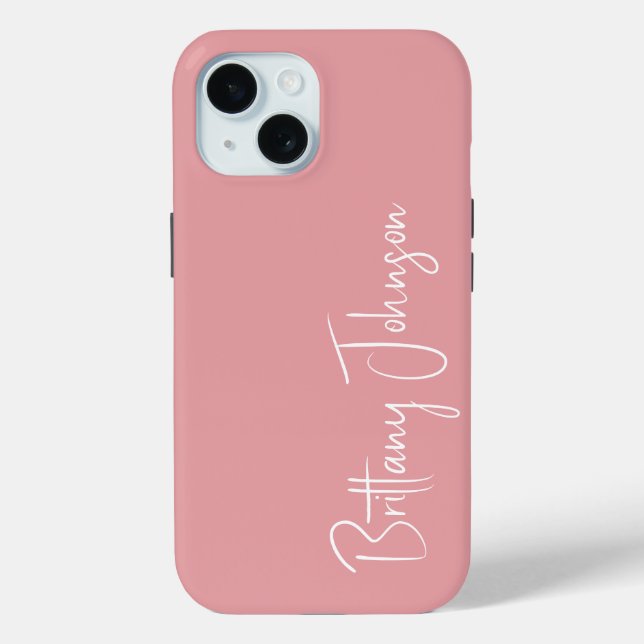 Coques Case-Mate iPhone Rose clair monogramme (Verso)