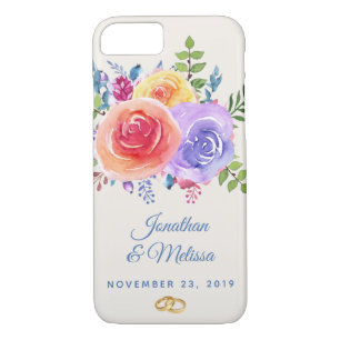 Case-Mate iPhone Case Rose coloré aquarelle Mariage floral