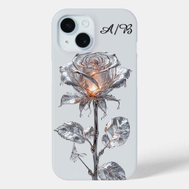 Coques Case-Mate iPhone Rose d'argent métallique lumineux (Verso)