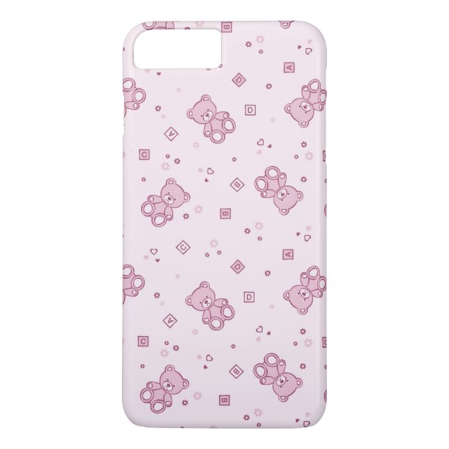 Coques Case-Mate iPhone Rose d'arrière - plan de nounours (Dos)