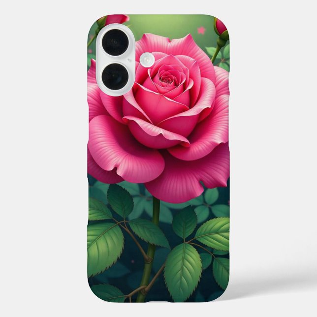 Coques Case-Mate iPhone Rose de jardin rose (The petals are intricately detailed, soft gradients from deep magenta to lighter pink hues)