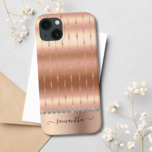 Case-Mate iPhone Case Rose de luxe moderne Parties scintillant or Bling