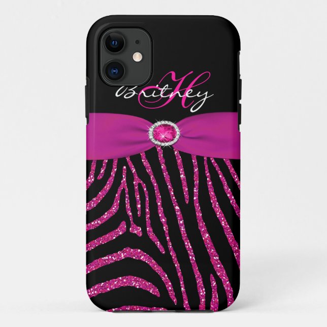 Coques Case-Mate iPhone Rose de monogramme, caisse noire de l'iPhone 5 de (Dos)