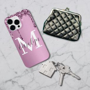 Coque Pour Pour iPhone 14 Pro Max Rose de parties scintillant Blush Girly rose Monog