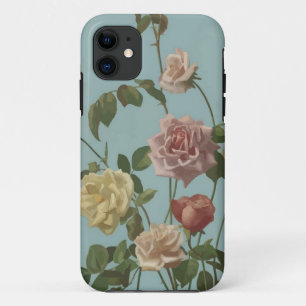 Coques Pour iPhone Rose de thé vintage et Roses bleus