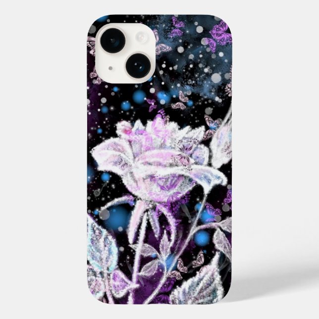 Coques Case-Mate iPhone Rose d'hiver et papillons (Verso)