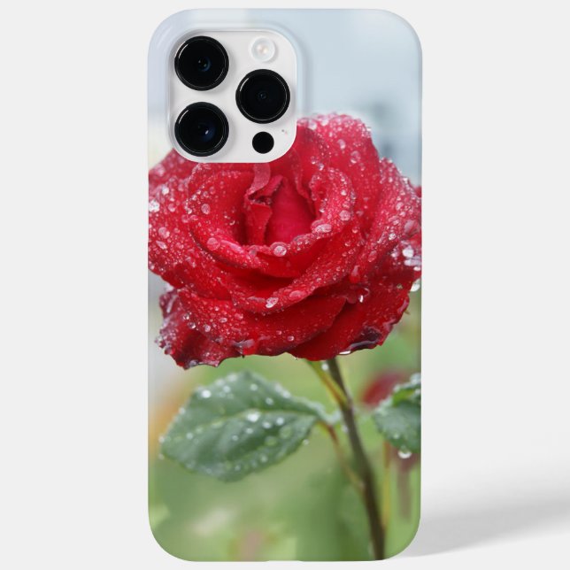 Coques Case-Mate iPhone Rose en gouttes de pluie  (Verso)