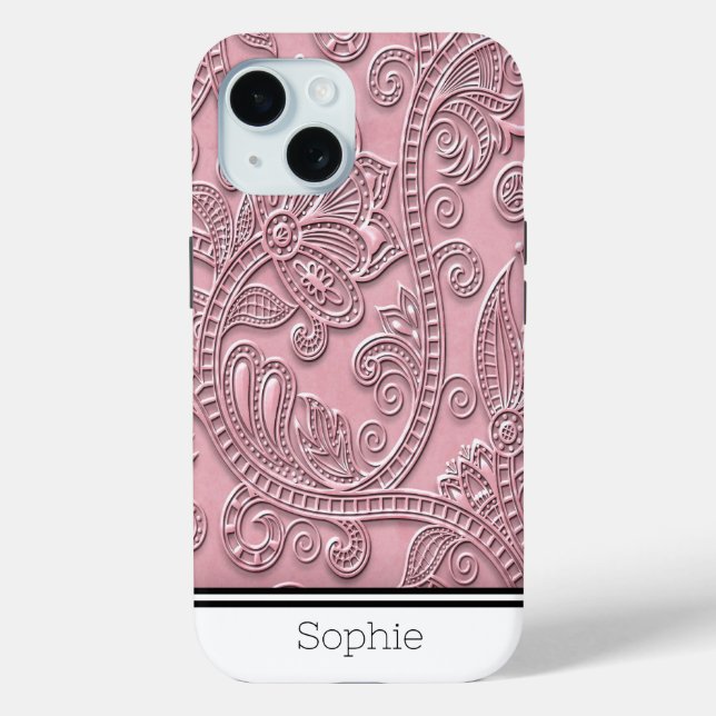 Coques Case-Mate iPhone Rose Floral Damask Custom Samsung (Verso)