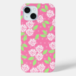 Coque Pour iPhone 15 Rose Florale Shabby Chic