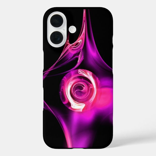 Coques Case-Mate iPhone Rose FRACTAL BLANC PURPLE ROSE (Verso)