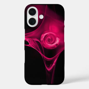 Coques iPhone 16 Rose FRACTAL DE FUCHSIA ROSE