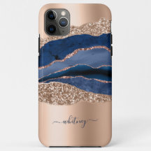Rose Gold & Blue Parties scintillant Girl Marble