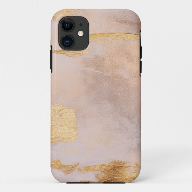 Coques Case-Mate iPhone Rose Gold Blush and Gold Texture (Dos)