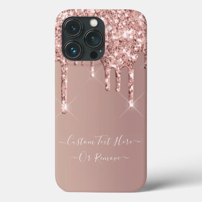 Coques Case-Mate iPhone Rose Gold Blush Parties scintillant Texte personna (Verso)