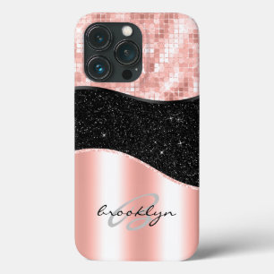 Case-Mate iPhone Case Rose Gold Blush Pink Black Luxury Parties scintill