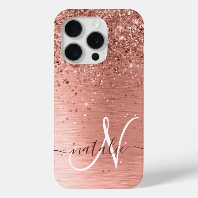 Coques Case-Mate iPhone Rose Gold brossé Parties scintillant métallique No (Verso)