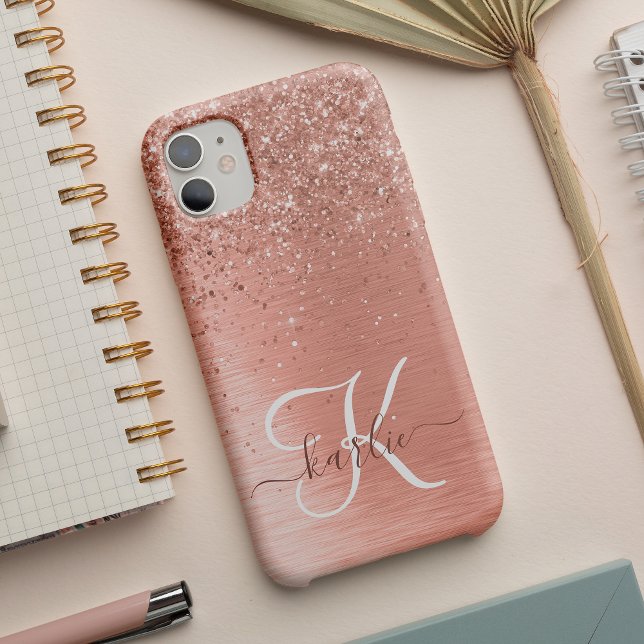 Coques Case-Mate iPhone Rose Gold brossé Parties scintillant métallique No (Créateur téléchargé)