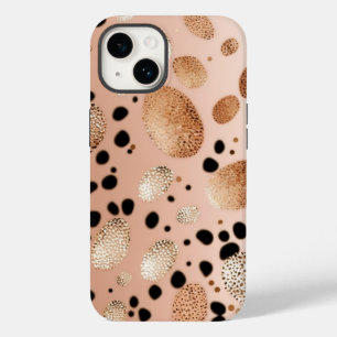 Coque Pour iPhone 14 Rose Gold Cheetah Parties scintillant iPhone Mate 