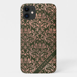 Case-Mate iPhone Case Rose Gold Chic Damask Nom Personnalisé