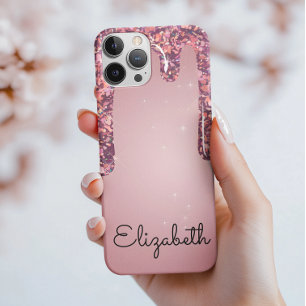 Case-Mate iPhone Case Rose Gold de Luxe Pailleté qui Dégouline