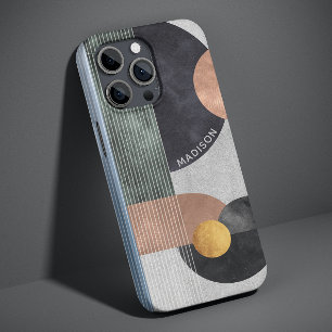 Case-Mate iPhone Case Rose Gold et Marbre Gris Abstrait Nom Personnalisé