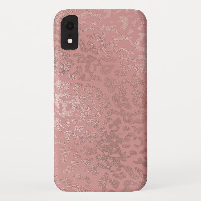 Coques Case-Mate iPhone Rose Gold Foil Cheetah Motif animal (Dos)