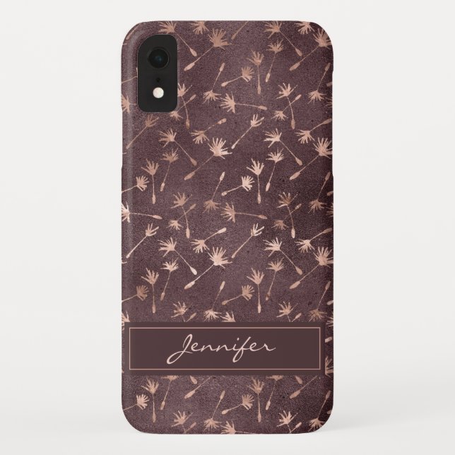 Coques Case-Mate iPhone Rose Gold Foil - Motif Bourgogne - Ajouter Votre N (Dos)