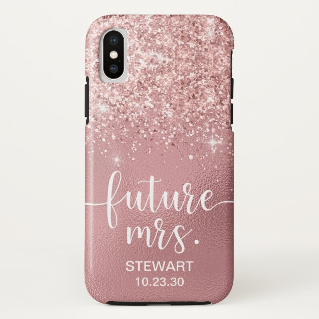 Coques Case-Mate iPhone Rose Gold Future Mme Parties scintillant Coque-Mat (Dos)