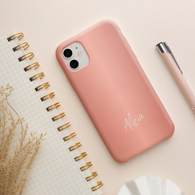 Coques Case-Mate iPhone Rose gold girly nom personnalisé signature (Créateur téléchargé)