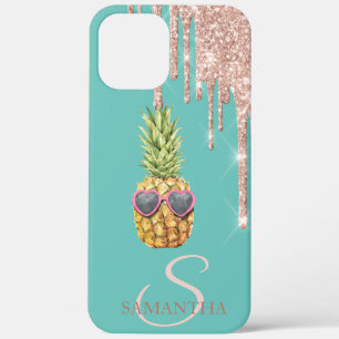 Case-Mate iPhone Case Rose Gold Pailleté Gouttes Frais Ananas Menthe Ver