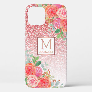 Case-Mate iPhone Case Rose Gold Parties scintillant Aquarelle Floral Nom