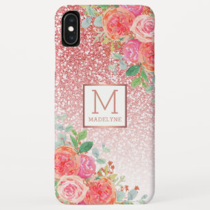 Case-Mate iPhone Case Rose Gold Parties scintillant Aquarelle Floral Nom